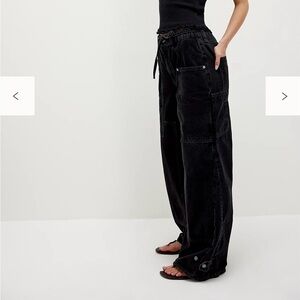 Free People Black Wide Leg Jeans